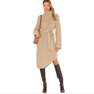 NWT Line & Dot Janet Turtleneck Sweater Dress Taupe size XL